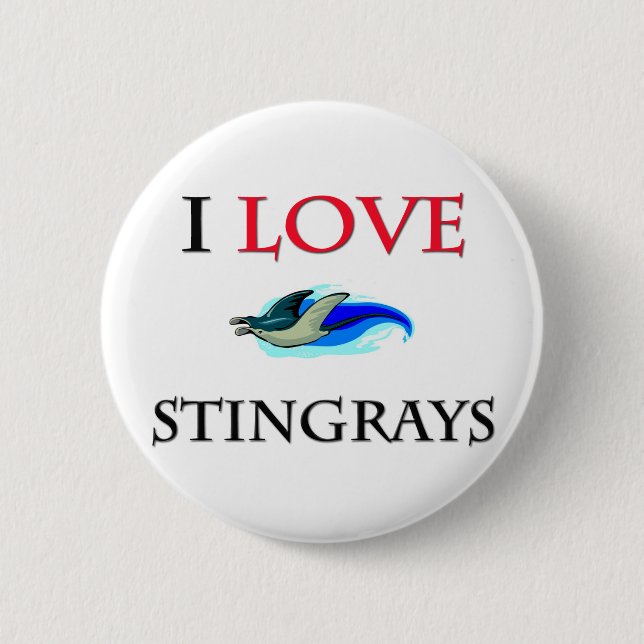 I Love Stingrays 2 Inch Round Button (Front)