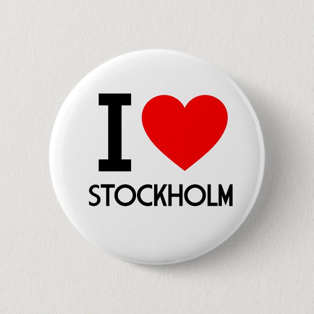 I Love Stockholm 2 Inch Round Button (Front)