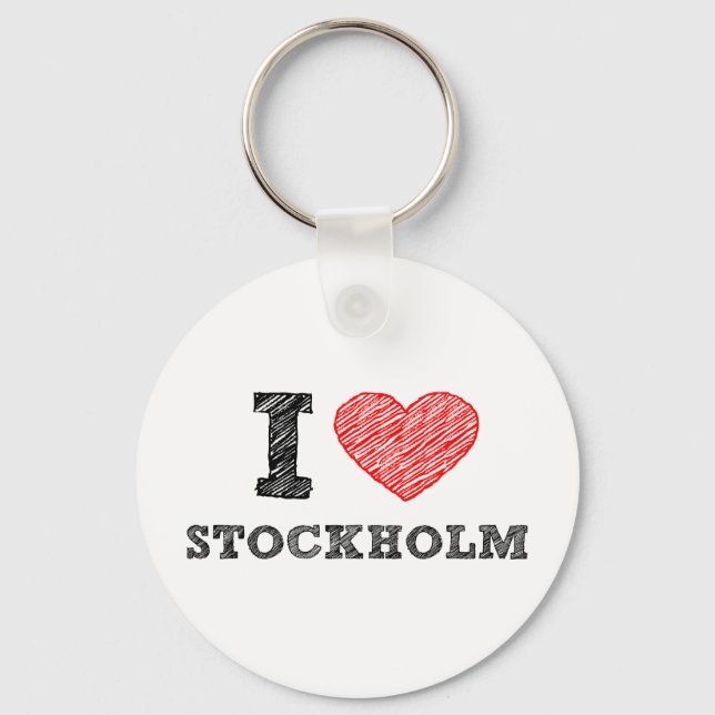 I love Stockholm Keychain (Front)