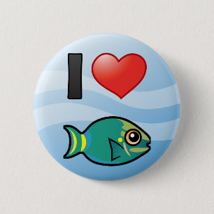 I Love Stoplight Parrotfish 2 Inch Round Button