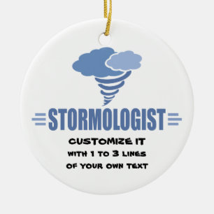 I Love Storms Ceramic Ornament
