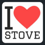 I love stove square sticker<br><div class="desc">I love stove ,  for food lovers</div>