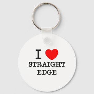 I Love Straight Edge Keychain