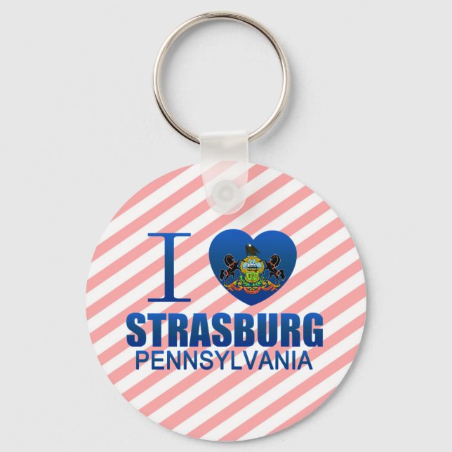 I Love Strasburg, PA Keychain (Front)