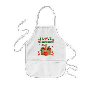 I LOVE STRAWBERRIES Apron