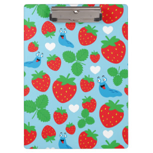 I Love Strawberries Seamless Pattern Clipboard