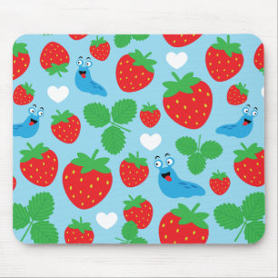I Love Strawberries Seamless Pattern Mouse Pad