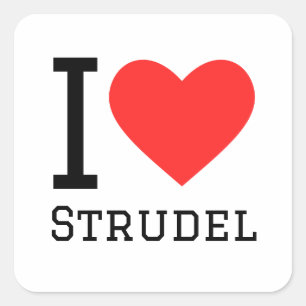 I love strudel square sticker