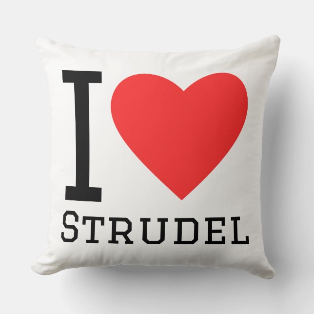 I love strudel throw pillow (Front)