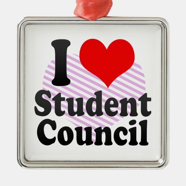 I love Student Council Metal Ornament (Front)