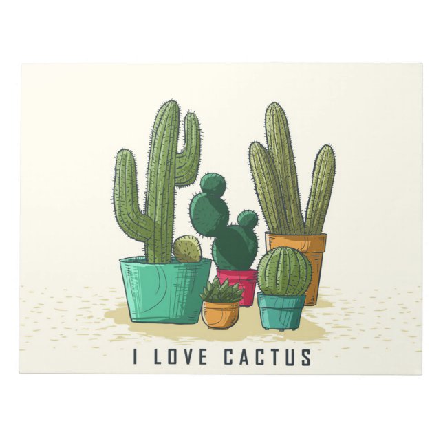 I Love Succulents Notepad (Front)