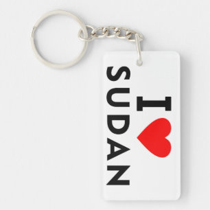 I love Sudan country like heart travel tourism Keychain