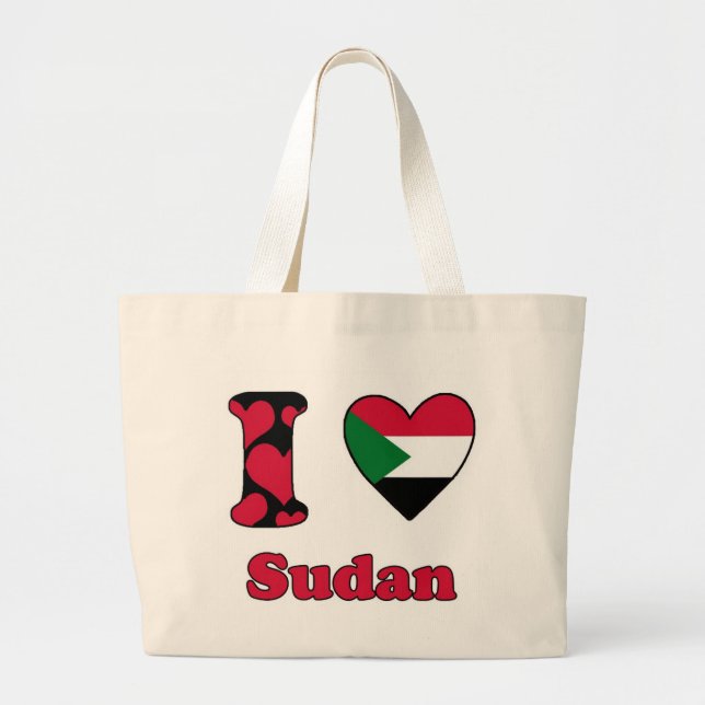 I love Sudan Large Tote Bag (Front)