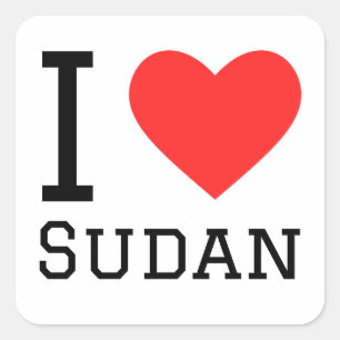 I love Sudan Square Sticker
