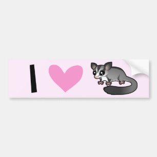 I Love Sugar Gliders Bumper Sticker
