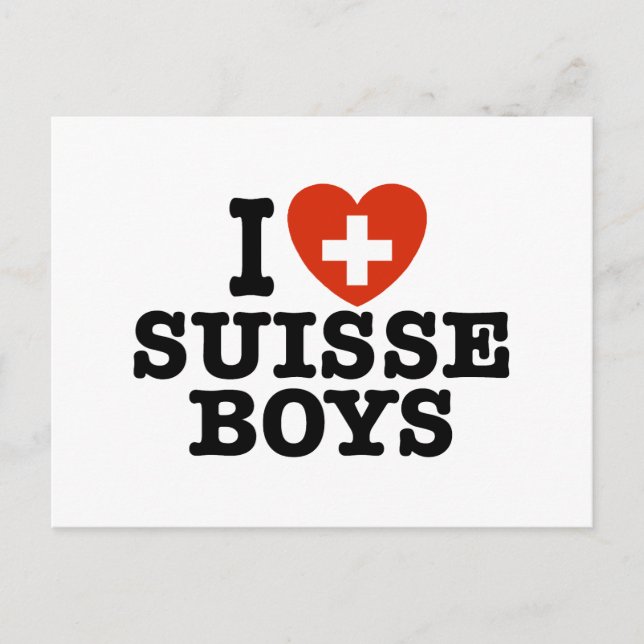 I Love Suisse Boys Postcard (Front)