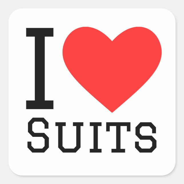 I love suits  square sticker (Front)