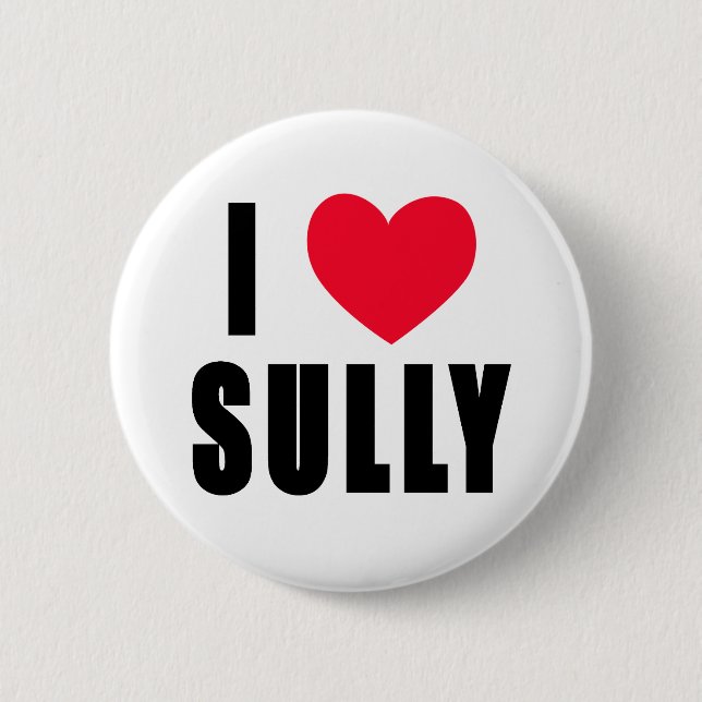 I Love Sully I HEART Sully 2 Inch Round Button (Front)