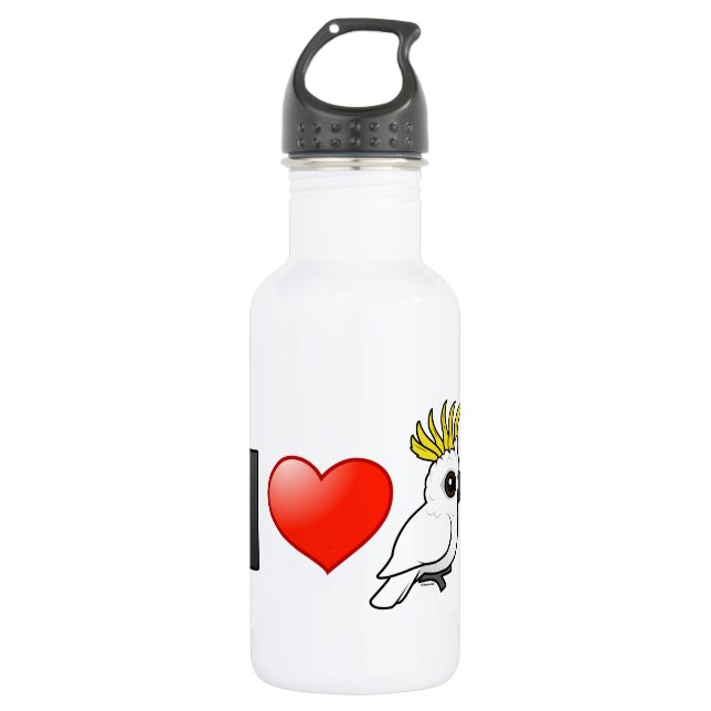 I Love Sulphur-crested Cockatoos 532 Ml Water Bottle (Front)