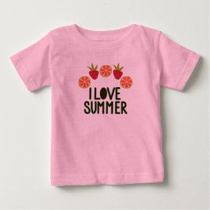 I Love Summer Baby Cute T-Shirt With Fruit Design