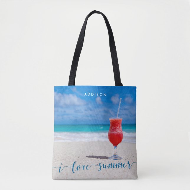 I Love Summer Beach Bags Add Your Photo (Front)