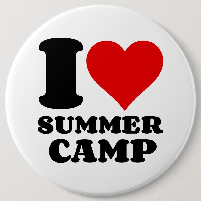 I LOVE SUMMER CAMP 6 INCH ROUND BUTTON (Front)