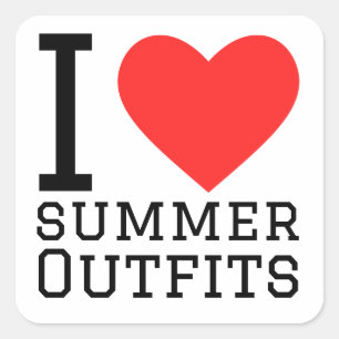 I love summer outfits square sticker