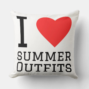 I love summer outfits throw pillow