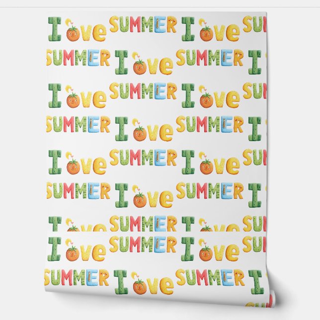 I Love Summer Text Wallpaper (Unrolling)