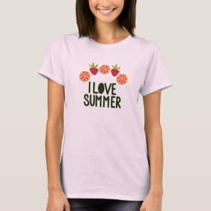 I Love Summer Women Cute T-Shirts With Fruits