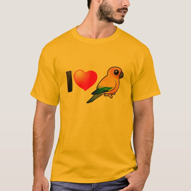 I Love Sun Conures T-Shirt (Front)