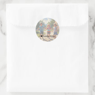 I Love Sunday School   Kids Play Classic Round Sticker