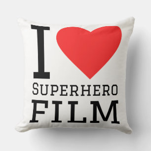 I love superhero film throw pillow