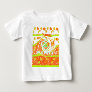 I Love Surf: Beautiful Floral with Cool Text Art Baby T-Shirt