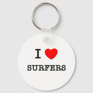 I Love Surfers Keychain