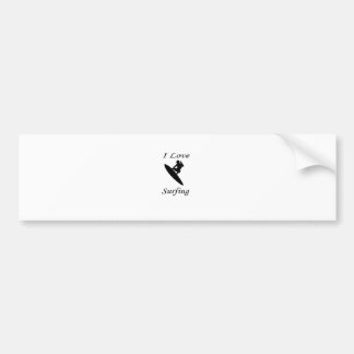 I Love Surfing Bumper Sticker