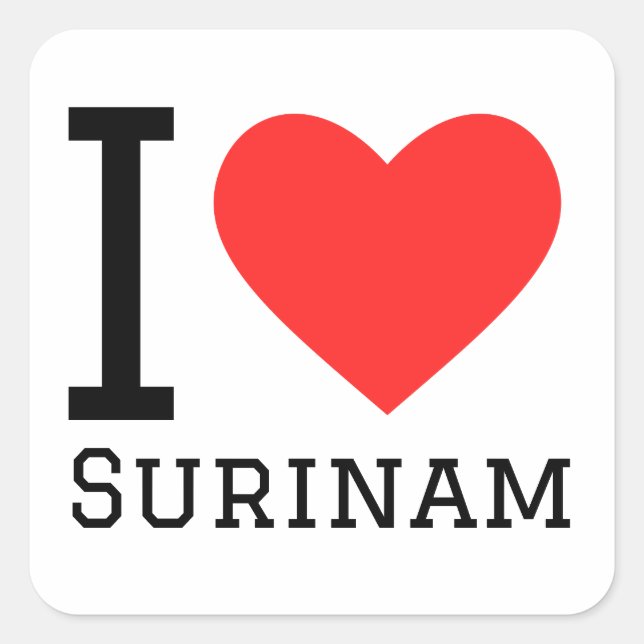 I love surinam square sticker (Front)