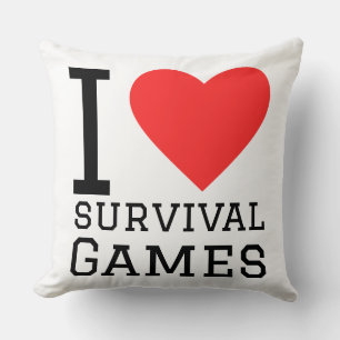 I love survival games throw pillow