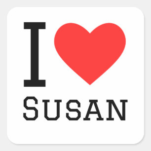 I love Susan Square Sticker
