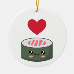 I love Sushi Ceramic Ornament