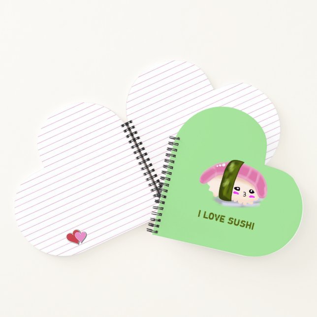 I Love Sushi Funny Food Notebook (Inside)