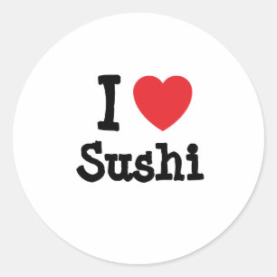 I love Sushi heart T-Shirt Classic Round Sticker