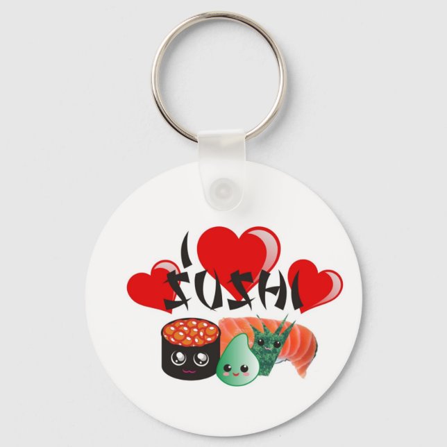 I Love Sushi Keychain (Front)