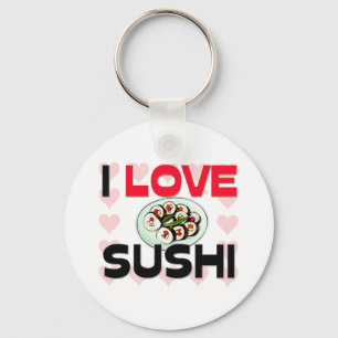 I Love Sushi Keychain