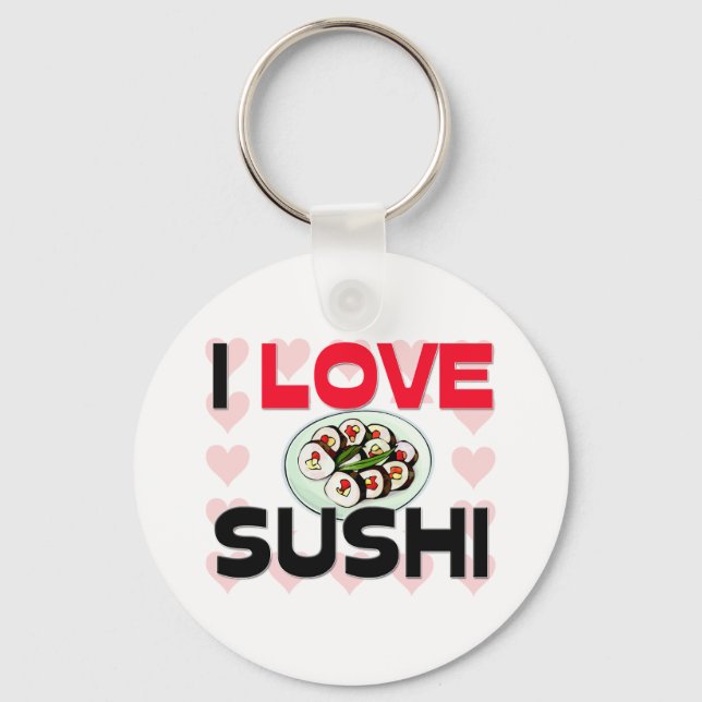 I Love Sushi Keychain (Front)