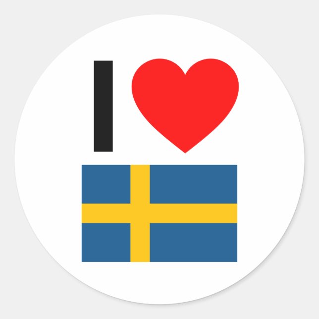 i love sweden classic round sticker (Front)