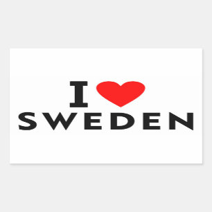 I love Sweden country like heart travel tourism Sticker