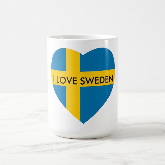I LOVE SWEDEN HEART COFFEE MUG (Center)