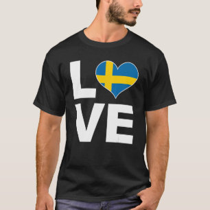 I Love Sweden  Heart Flag Sweden T-Shirt