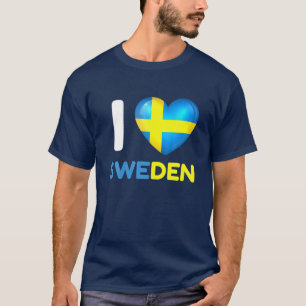 I Love Sweden I Heart Swedish Sweden Family Travel T-Shirt